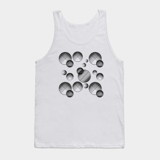 Monochrome geometric pattern with circles and lines. Tank Top